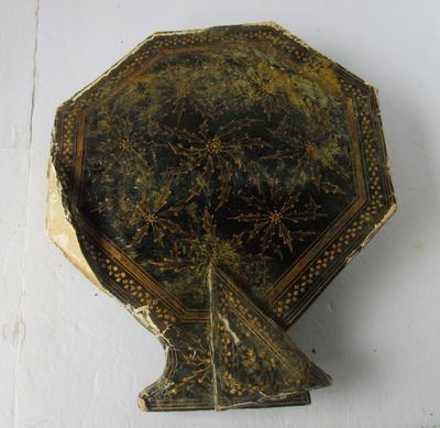 Very Old Fragile Lacquered Paper/Cardboard Mirror