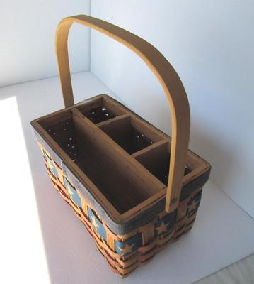 Decorative Patriotic Themed Utensil and Napkin Basket