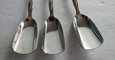 Vintage Set of 3 International Silver Co Bon Bon Spoons, Interlude Pattern