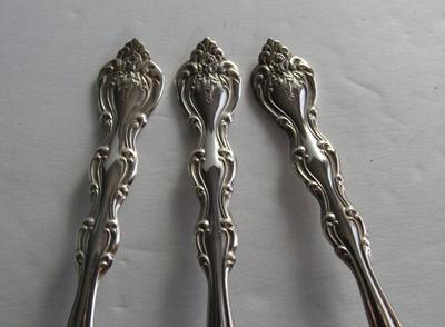 Vintage Set of 3 International Silver Co Bon Bon Spoons, Interlude Pattern