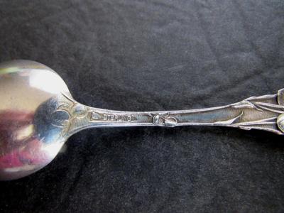 Antique Sterling Silver Souvenir Spoon, Chicago, Very Fancy Handle Strawberry Theme
