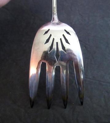 Antique Towle Sterling Large Long Salad or Cold Meat Fork, Mary Chilton Pattern