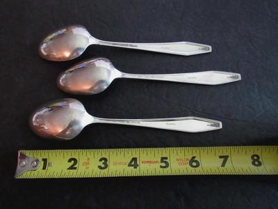 Antique State House Sterling Silver Dinner Spoons, Set of 3, Formality Pattern