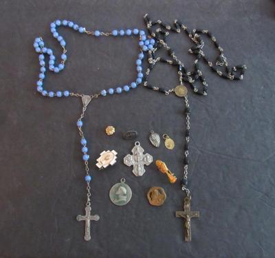 Old Rosaries and Religious Jewelry Lot