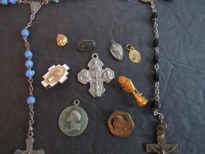 Old Rosaries and Religious Jewelry Lot