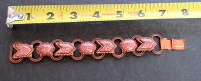 Vintage Copper Colored Metal and Sandstone Braclet