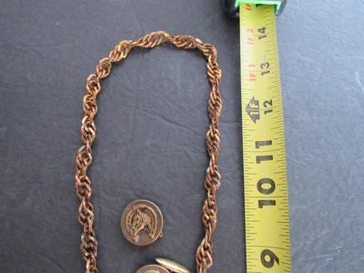 Vintage Chunky Slide Style Necklace and Pair Horse Head Cufflings
