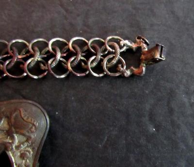 Misc Jewelry Parts Lot: 2 Belt Buckles, Brooch, Bracelet and Other