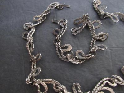 Old Metal Strange Looking Necklace and Bracelet