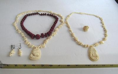 Vintage Oriential Style Jewelry, Ring, Necklaces, Earrings