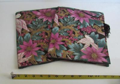 Two Pretty Floral and Dove Pattern Long Table Runners, One New in Package