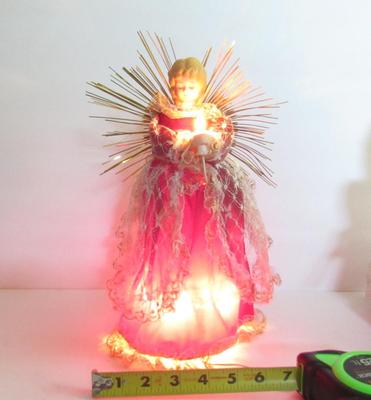 Older Christmas Angel Tree Topper Light, Works