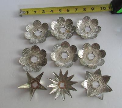 Lot of Misc Antique Tin Christmas Light Reflectors