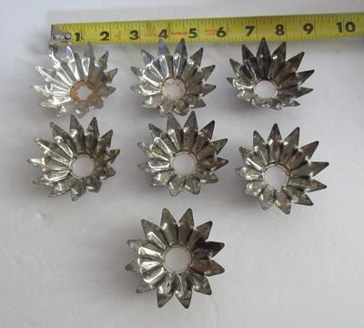 Antique Tin Flower Shaped Christmas Light Reflectors
