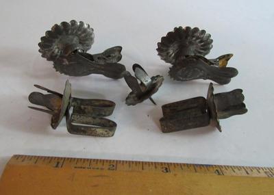 Antique Tin Unusual Christmas Tree Candle Holders
