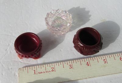 3 Older Glass Salt Dips