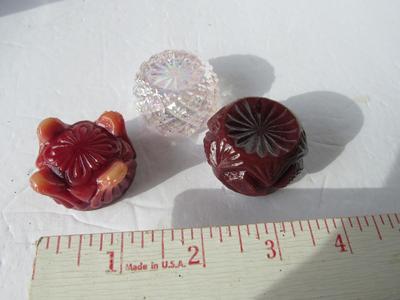 3 Older Glass Salt Dips