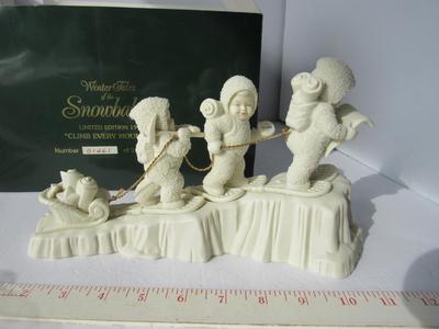 Older Dept 56 Snowbabies Large Limited Edition Figurine: "Climb Every Mountain"