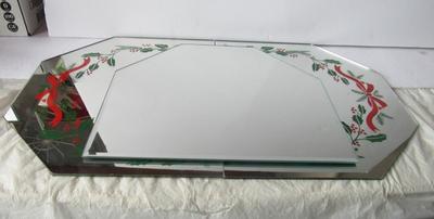 Christmas Theme Mirror Tile Table Runner In Box, Extra Piece