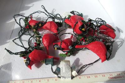 Christmas Novelty Lights, Cardinals, Plastic