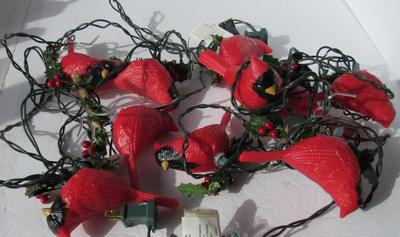 Christmas Novelty Lights, Cardinals, Plastic