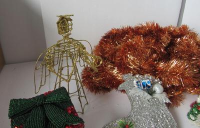 Large Lot Xmas Items, Garland, Light Covers, Angel, Tree, More