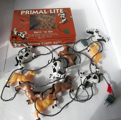 Older Christmas Novelty Tree Lights: Primal Lite, Horses