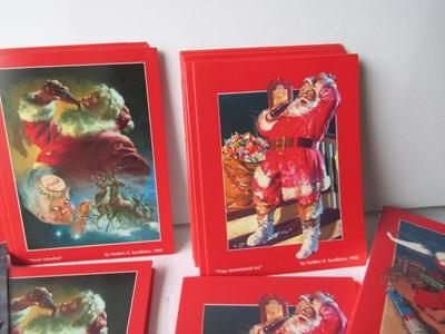 Large Lot Unused Coca Cola Santa Christmas Cards