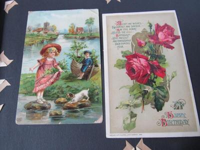 Old Photopgraphs Book With A Few Antique Postcards
