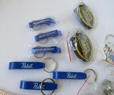 Lot of Small Advertising Key Rings and Ear Buds