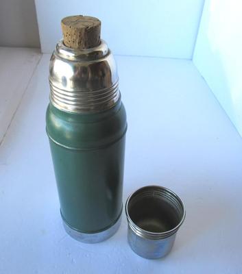 Old Stainless Steel Stanley Thermos and Old Coffee Pot