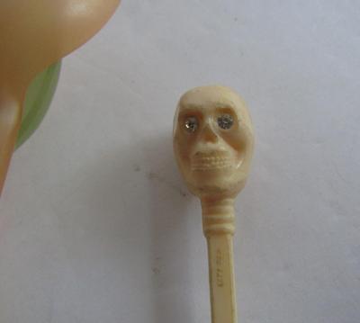 Vintage Tupperware Long Sporks and Skull Swizzle Stick