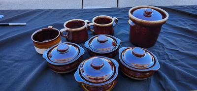 Vintage Brown Drip Glaze Stoneware lot