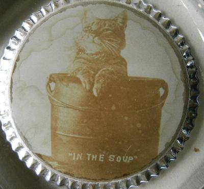Antique Paperweight with image of Kitten