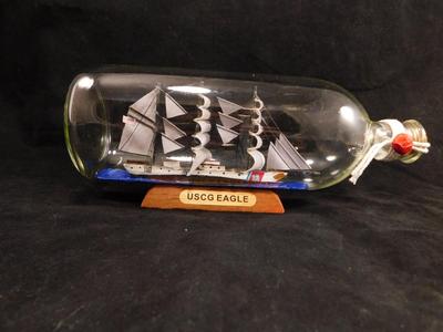 USCG "Eagle" Ship In A Bottle 10"