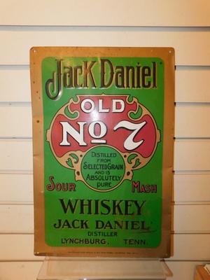Vintage Jack Daniels Tin Sign AS IS 17.25”x11.25”