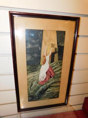 Vintage Framed & Matted "Rock of Ages" Print 15.75"x9.5"