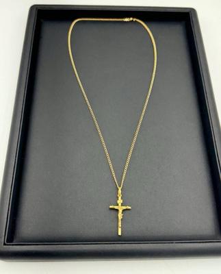 14 k gold cross chain 22 in
