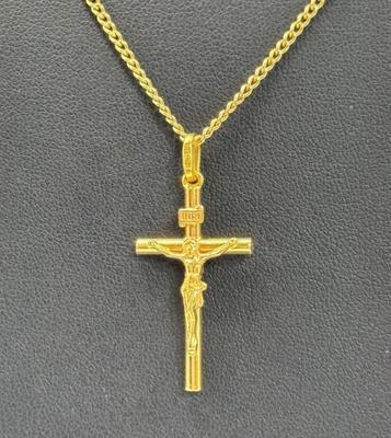 14 k gold cross chain 22 in