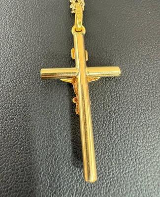 14 k gold cross chain 22 in