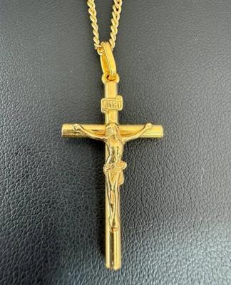 14 k gold cross chain 22 in