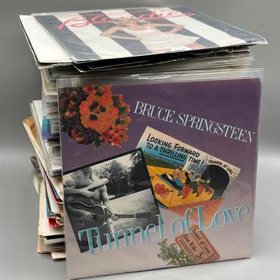 LOT 162B: Stack of 45s Vinyl (Dozens of Records) - Bruce Springsteen ...