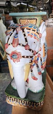 Large Vietnamese Ceramic Elephant Garden Stool/ Plant Stand/ Side Table BOHO Chic