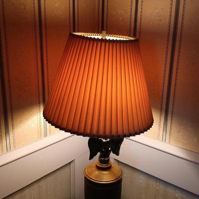 LOT 111L: MCM Sexton USA Gold-Tone Metal Eagle Plaque w/ Metal Eagle Lamp