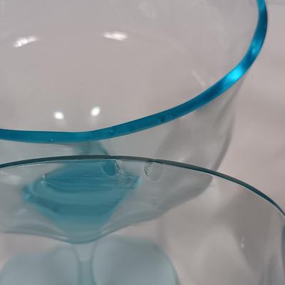 LOT 128L: Vintage Turquoise Blue Depression Glass Dishes