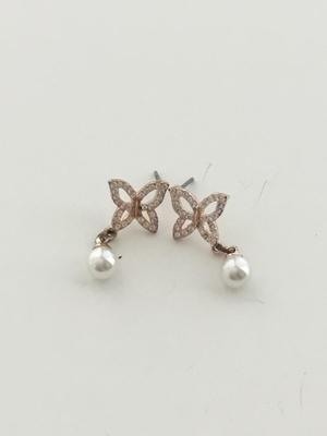 Rose gold tone butterfly earrings