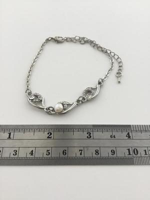 Silver tone adjustable bracelet
