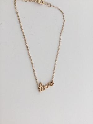 Gold tone love marked fashion collar necklace