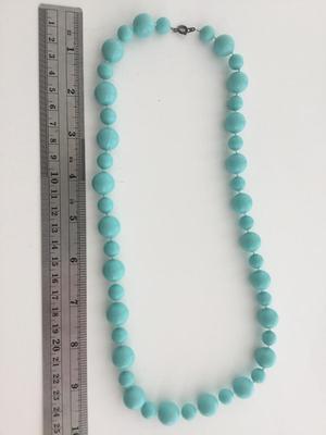 Light blue beaded fashion necklace