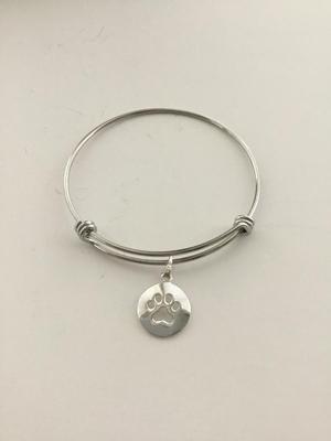 Paw print fashion charm bracelet